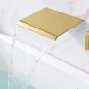 wowow wall mount waterfall brushed gold tub filler with hand shower
