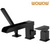 wowow waterfall matte black roman tub faucet