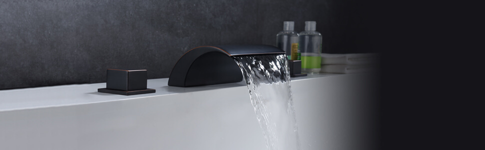 wowow waterfall oil rubbed bronze roman tub filler faucet