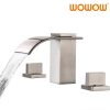 wowow brushed nickel waterfall bathroom faucet