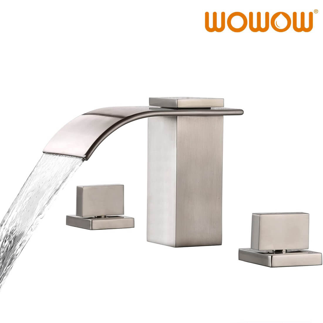 wowow brushed nickel waterfall bathroom faucet
