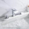 wowow widespread chrome waterfall bathroom faucet