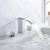 wowow widespread chrome waterfall bathroom faucet