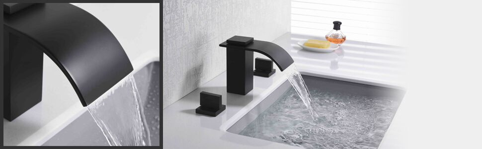 wowow széles körben elterjedt matt fekete vízesés fürdőszobai csaptelep