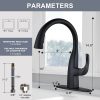 wowow matte black gooseneck pull down kitchen faucet