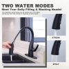 wowow matte black gooseneck pull down kitchen faucet