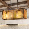 boho square wood beaded chandelier