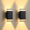 wowow 2 pack modern waterproof led outdoor wall sconce up and down lighting