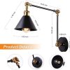 wowow black swing arm wall lamp vintage industrial wall lights