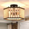 wowow boho farmhouse wood bead chandelier ceiling light fixture