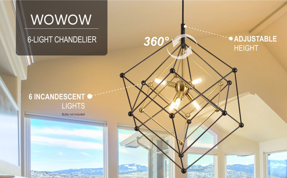 wowow geometric cube pendant light hanging ceiling