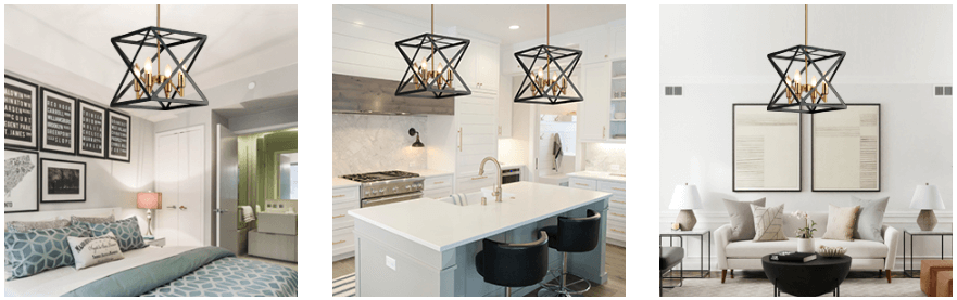 wowow geometric industrial pendant metal square wide hanging light fixtures