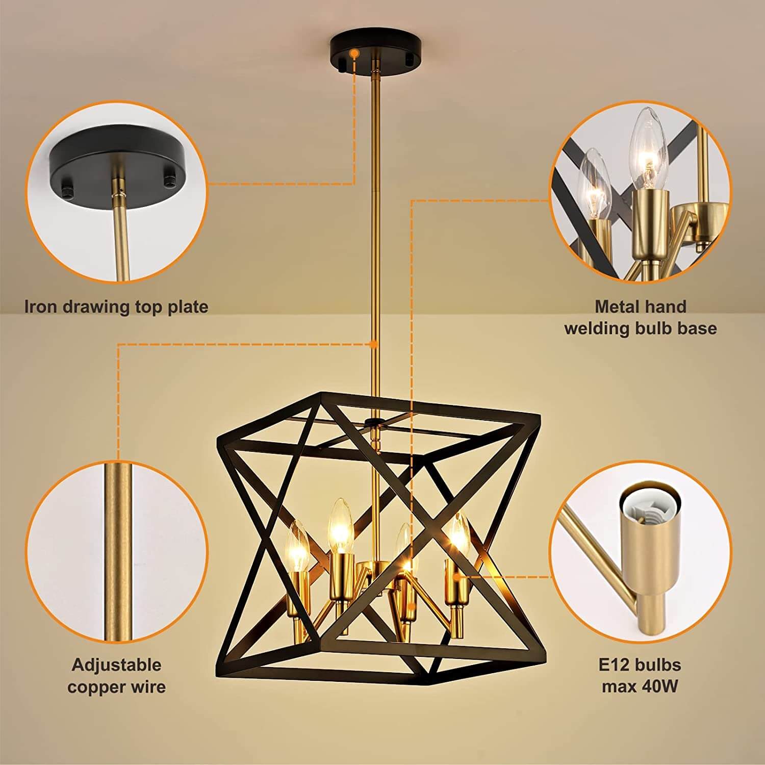 wowow geometric lantern chandelier