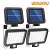 wowow ip65 waterproof wall mount solar security light with motion sensor