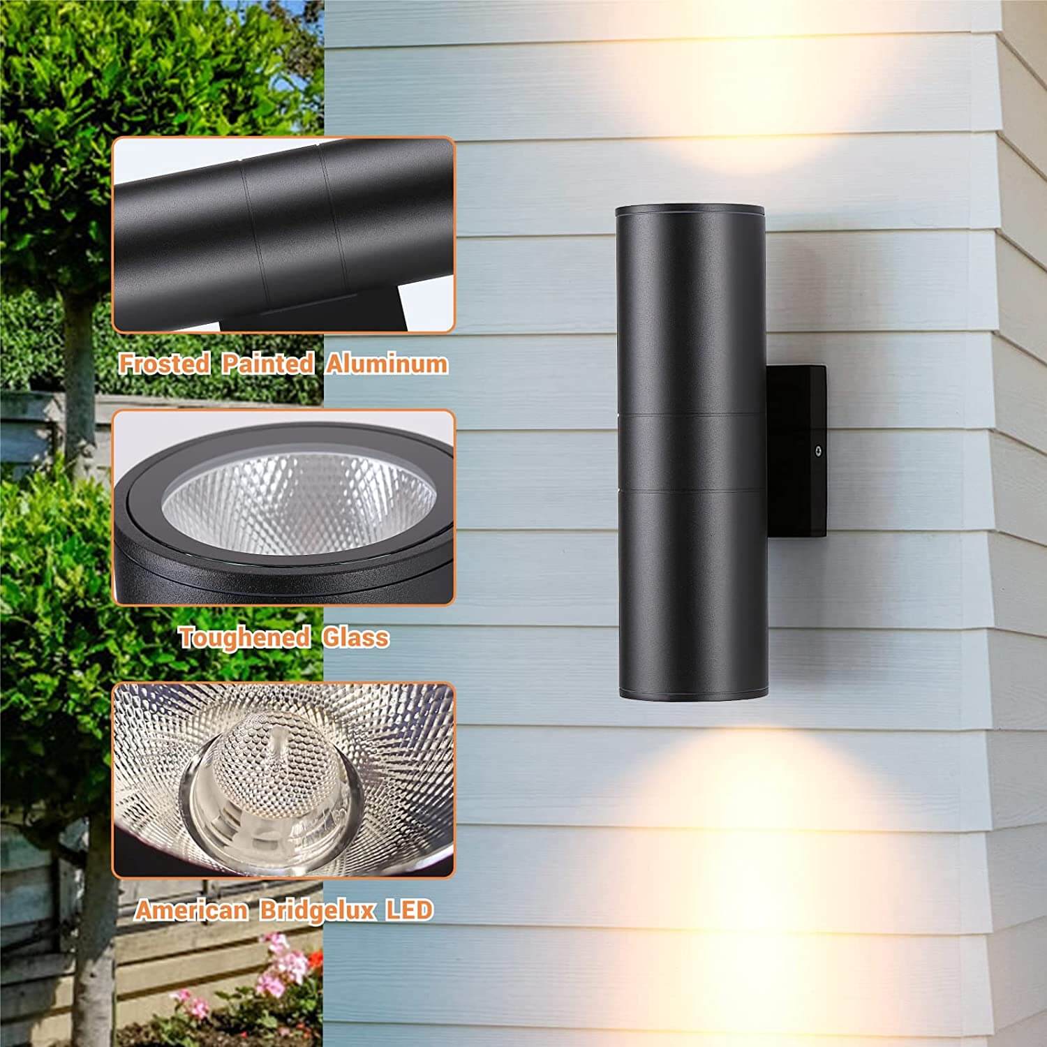 wowow led cylinder outdoor up down lights