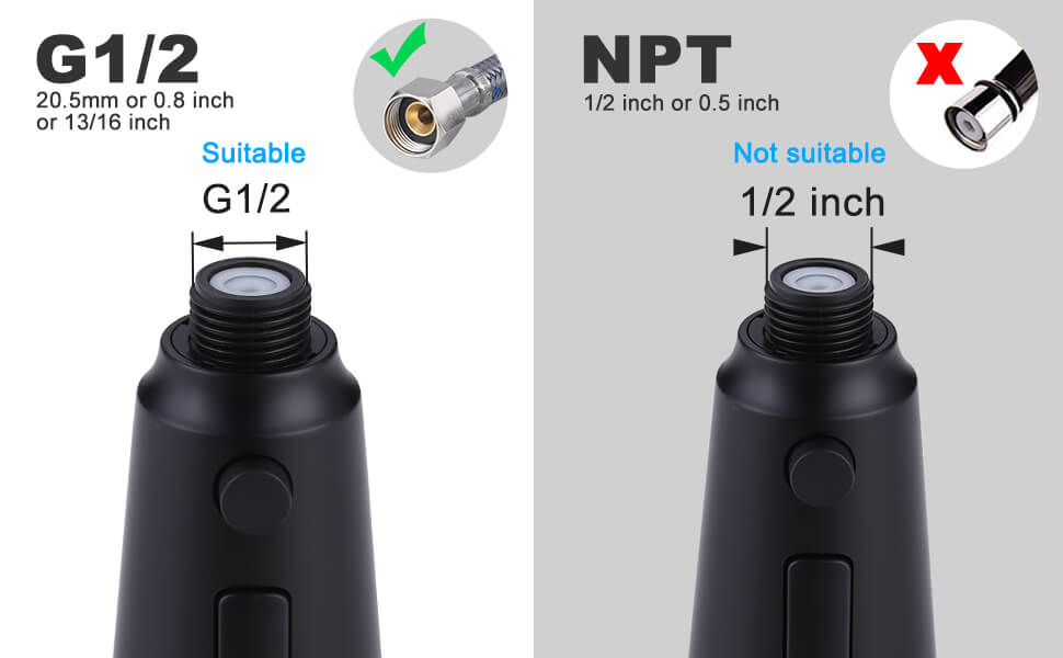 WOWOW Matte Black Kitchen Faucet Spray Head Replacement 15 wowow matte black kitchen faucet spray head replacement