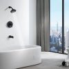 wowow matte black rain shower system with tub spout