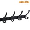 wowow matte black wall mounted heavy duty coat hooks