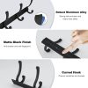 wowow matte black wall mounted heavy duty coat hooks