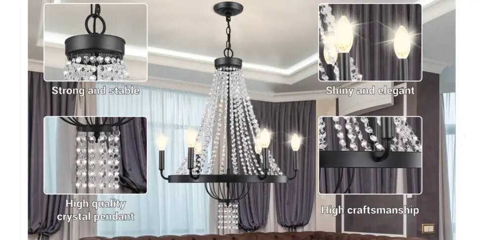 wowow modern elegant glass crystal chandelier