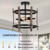 wowow retro farmhouse wood flush mount ceiling light fixture