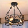 wowow vintage industrial black semi flush mount ceiling hanging light