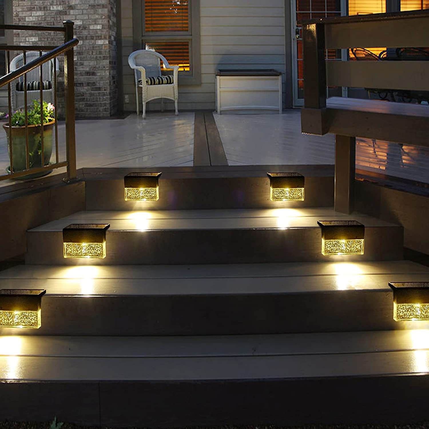 wowow waterproof color changing outdoor solar deck lights