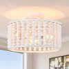 wowow wood beaded white boho farmhouse ceiling light fixtures