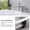 wowow 3 hole brushed nickel waterfall roman tub faucet with hand shower