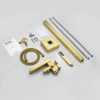 wowow brushed gold waterfall freestanding tub filler with hand shower