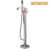 wowow brushed nickel floor mount freestanding tub faucet with hand shower 3