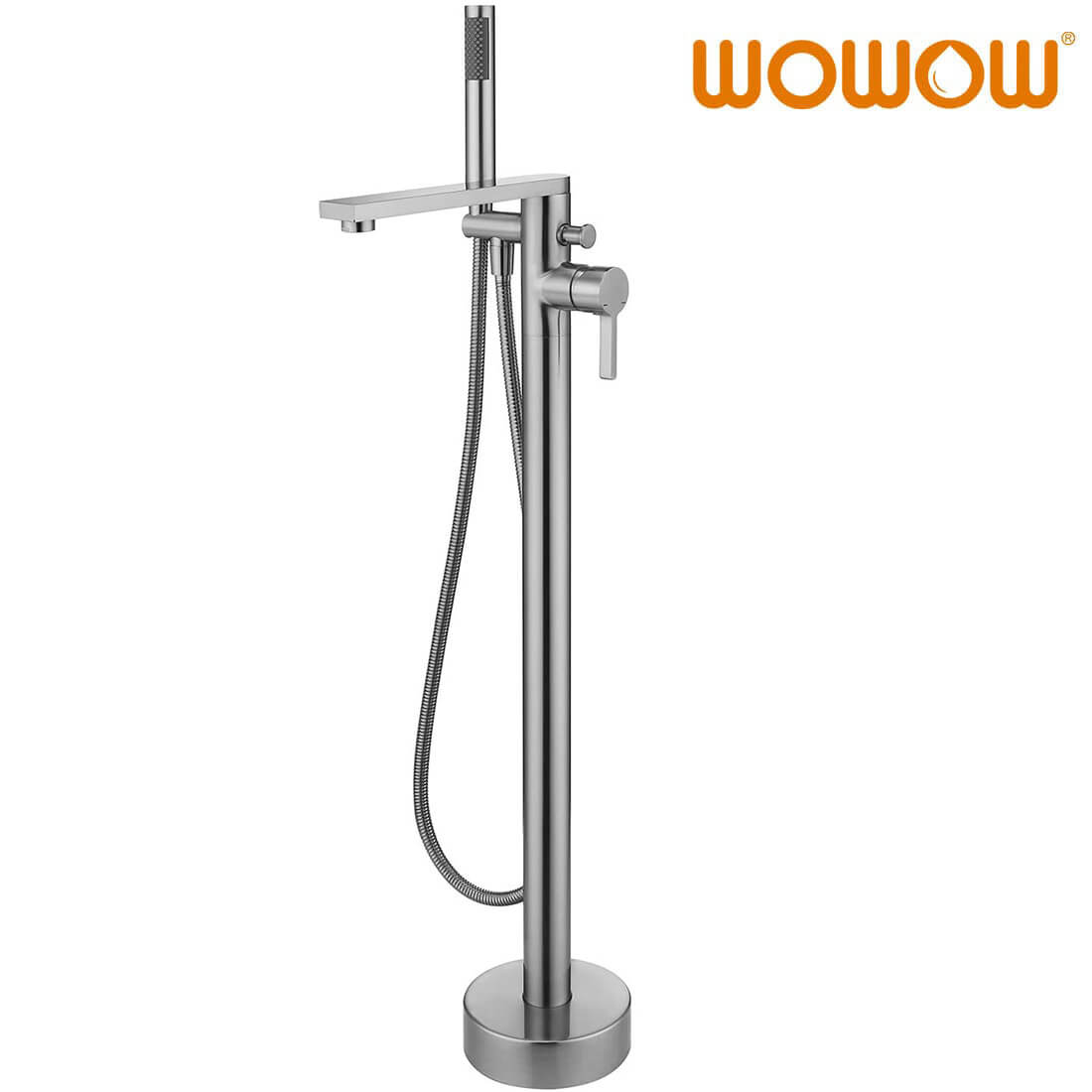 wowow brushed nickel freestanding bathtub faucet tub filler with hand shower