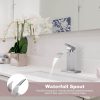 wowow brushed nickel single handle waterfall bathroom faucet