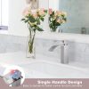 wowow brushed nickel single handle waterfall bathroom faucet