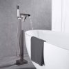 wowow brushed nickel waterfall freestanding floor mount tub filler