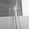 wowow chrome floor mount freestanding tub faucet with hand shower