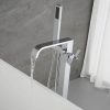 wowow chrome floor mount freestanding tub faucet with hand shower