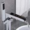 wowow chrome single handle waterfall freestanding bathtub filler with hand shower