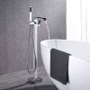 wowow chrome single handle waterfall freestanding bathtub filler with hand shower