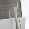 wowow floor mount brushed-nickel freestanding tub filler with hand shower