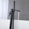 wowow matte black freestanding bathtub faucet tub filler with hand shower