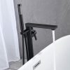 wowow matte black freestanding bathtub faucet tub filler with hand shower