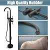 wowow matte black freestanding tub filler with handheld shower mixer taps swivel spout