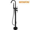 wowow matte black freestanding tub filler with handheld shower mixer taps swivel spout