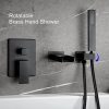 wowow matte black wall mount bathroom tub filler with handheld shower