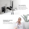 wowow matte black wall mount bathroom tub filler with handheld shower