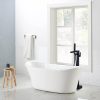 wowow matte black waterfall freestanding bathtub faucet with hand shower