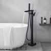 wowow matte black waterfall freestanding bathtub faucet with hand shower