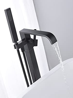 wowow oil rubbed bronze floor mount freestanding tub faucet with hand shower 2