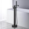 wowow oil rubbed bronze floor mount freestanding tub faucet with hand shower